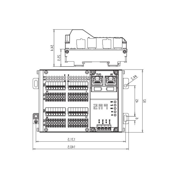 EtherCAT协议、32DI/DO 自适应配置、NPN、端子式、RJ45网口、IP20远程模块、009E52